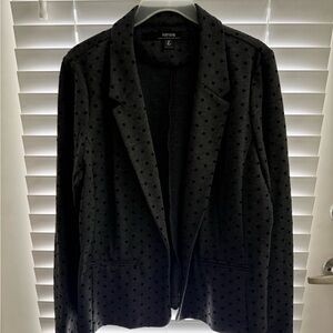 Kensie Charcoal and Black Dot Knit Blazer